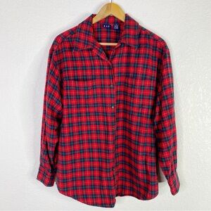Vintage Gap Red and Blue Plaid Flannel Shirt